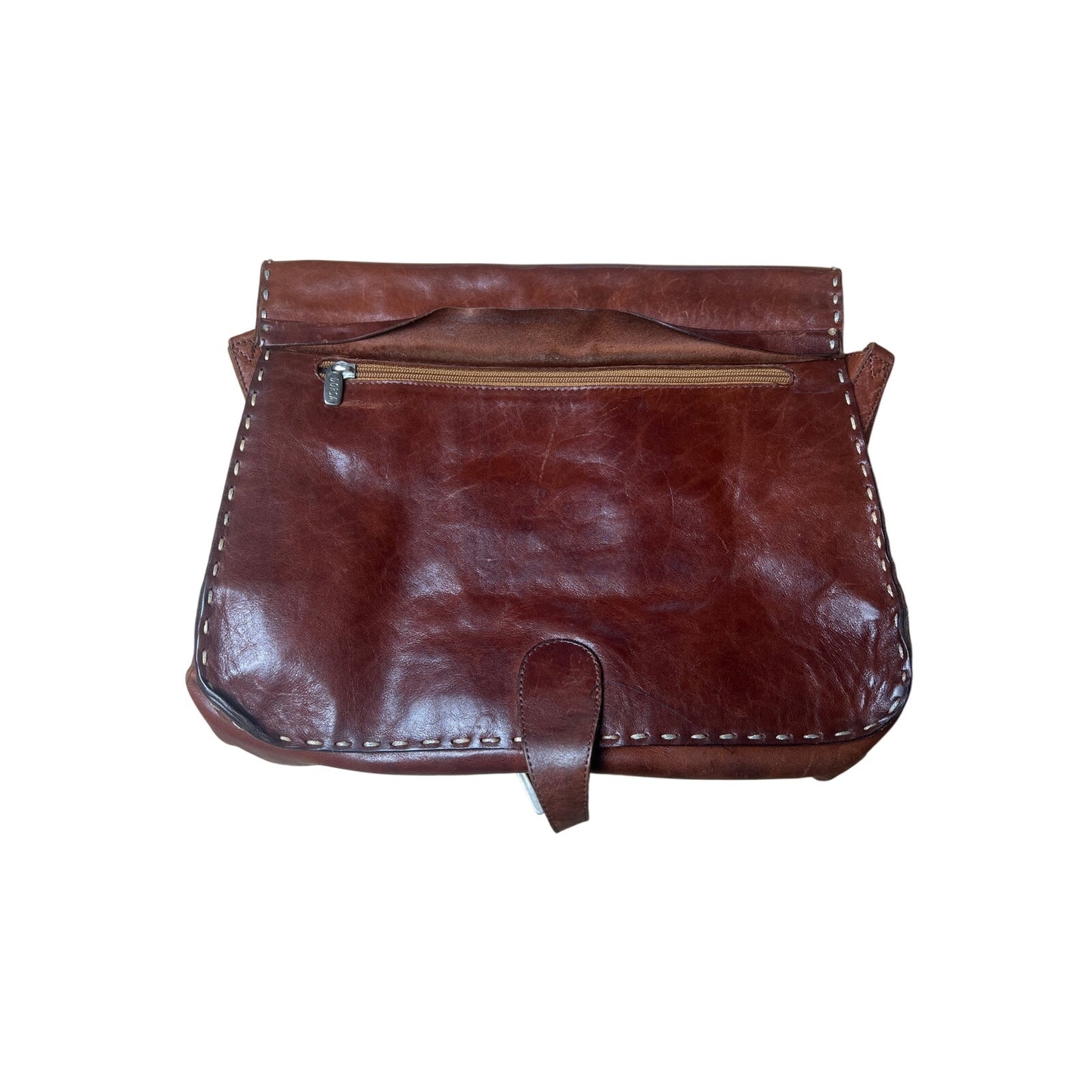 Vintage Dorsa Brown Leather Messenger Bag (No Handles)