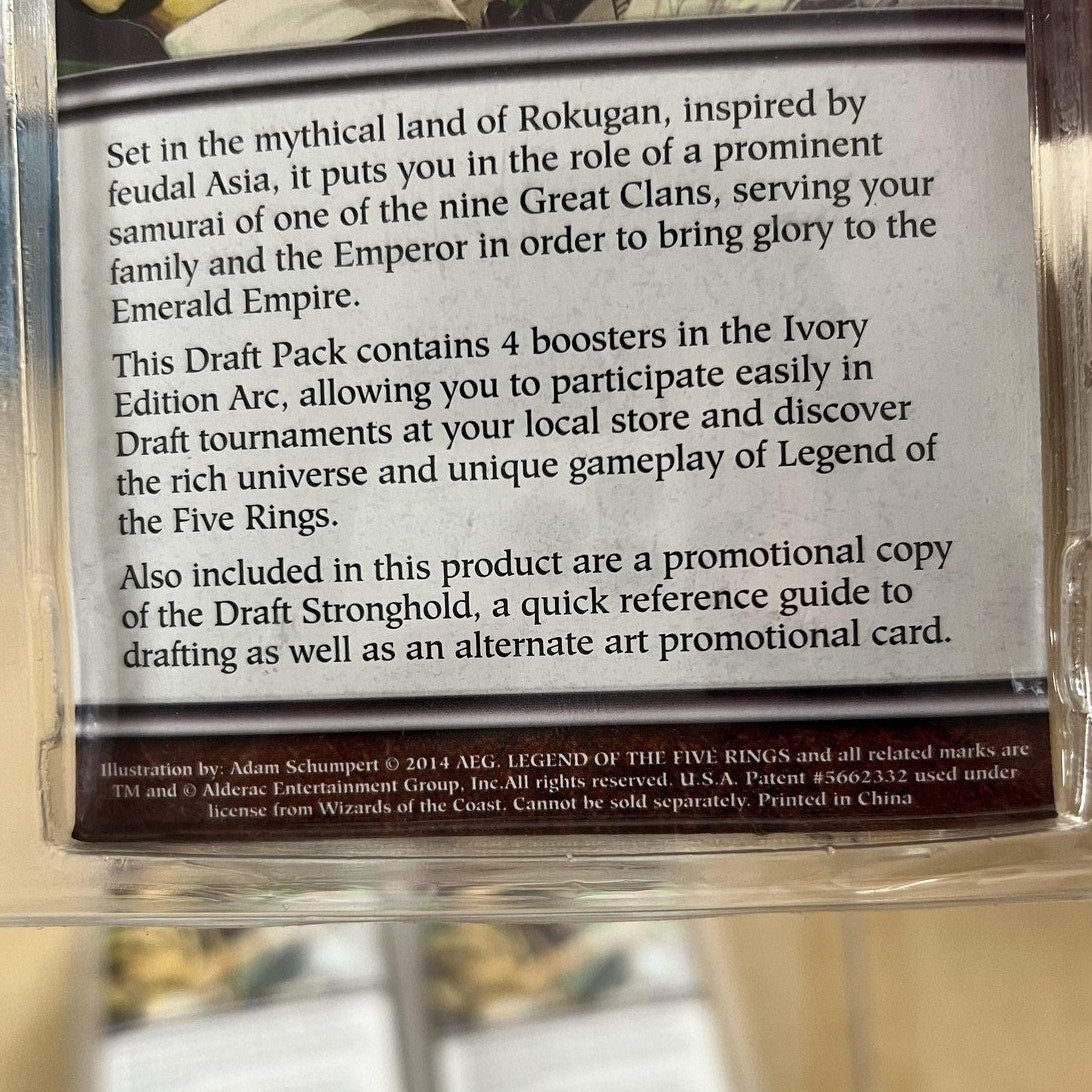 Legend Of The Five Rings White Edition Draft Player Kit Lot Of 4 AEG Booster