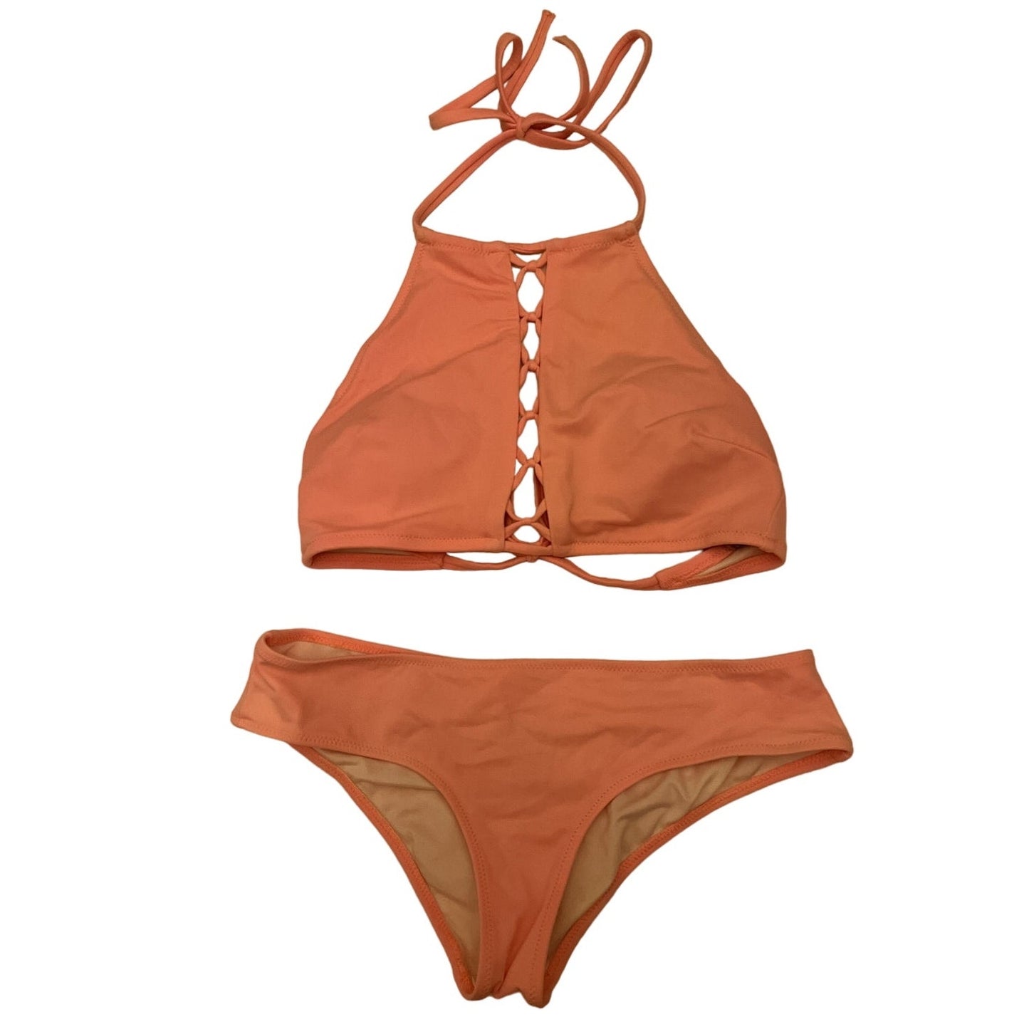 Victoria's Victoria Secret Bikini PINK Light Pink High Neck Halter Set XS - EUC