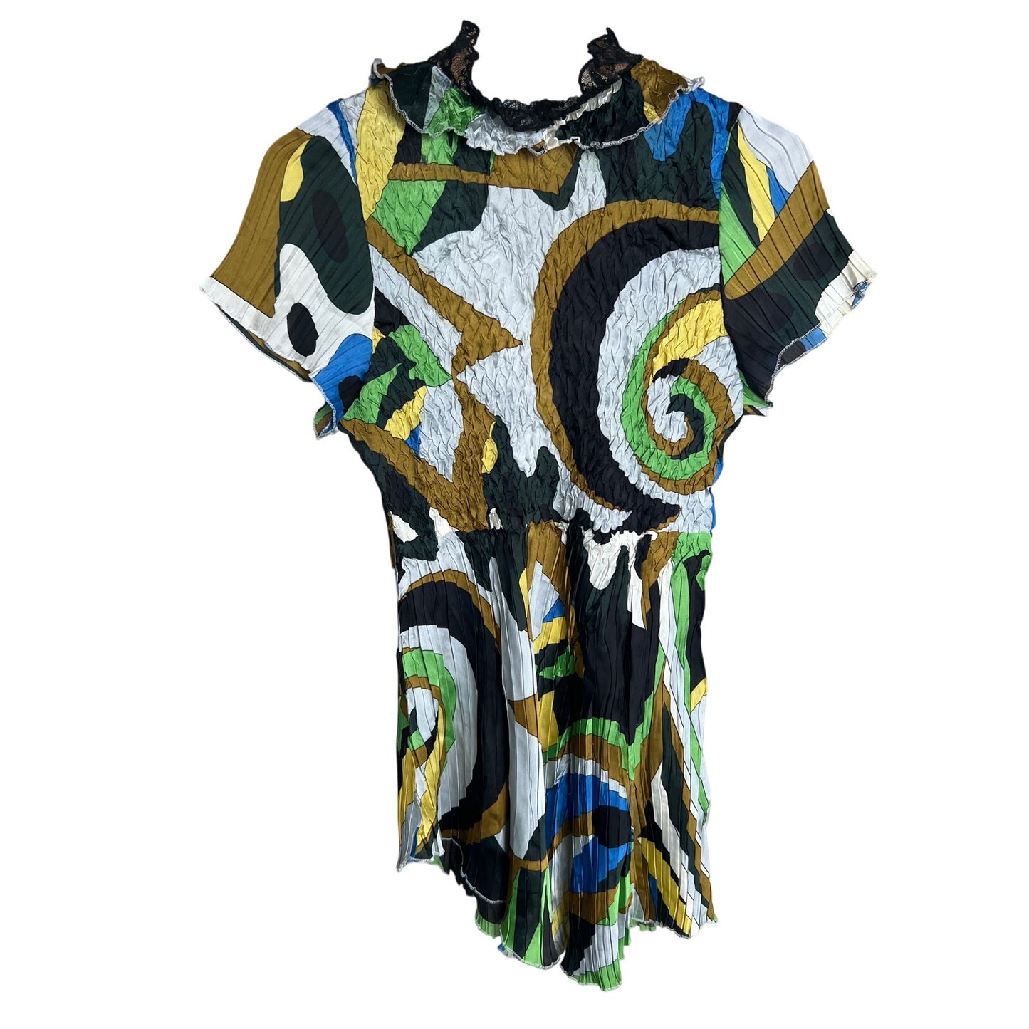 Alberto Makali Size Large Women's Top 100% Polyester Mixed Blouse