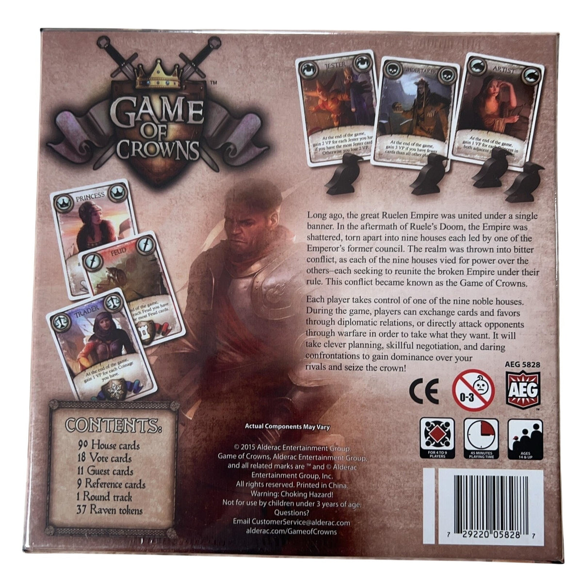 Alderac Entertainment Group Game Of Crowns Strategy Board Game 2015 New Sealed