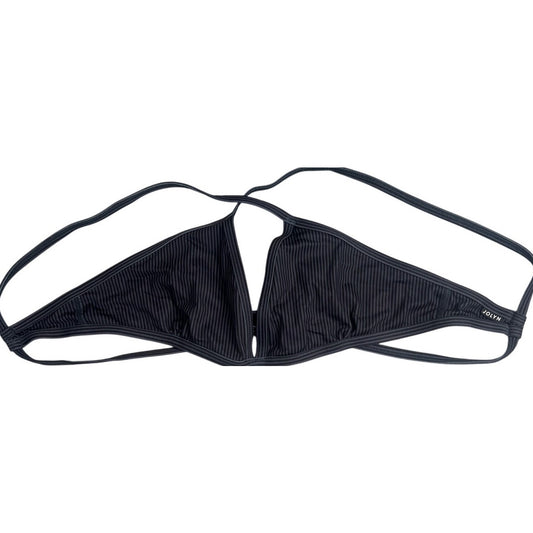 Jolyn Triangle Bikini Top Gray Stripped XL