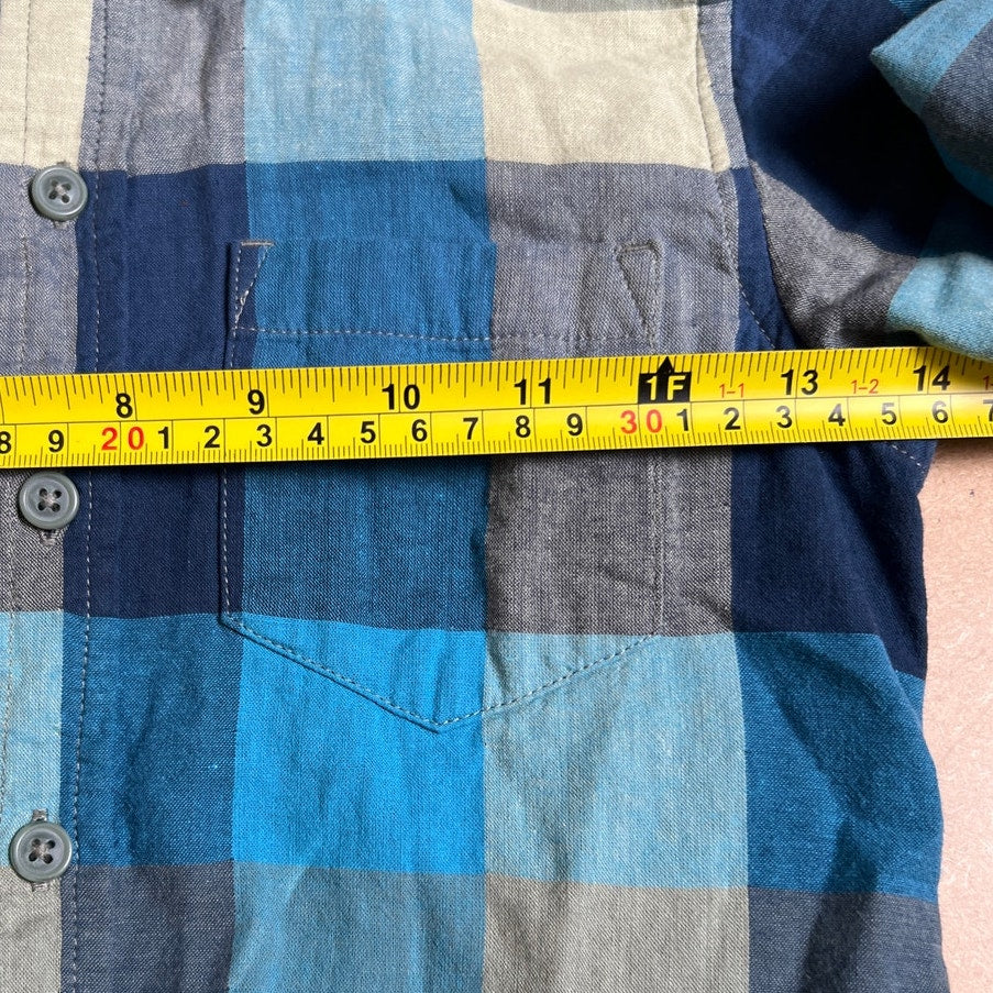 Tea Blue Gothenburg Plaid Button Up Shirt Boy Size 7