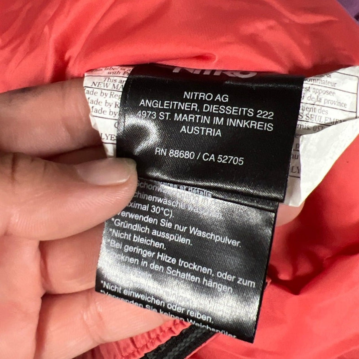 The Nitro GROMS Youth Large Purple Zip Up Jacket Ski Snowboard
