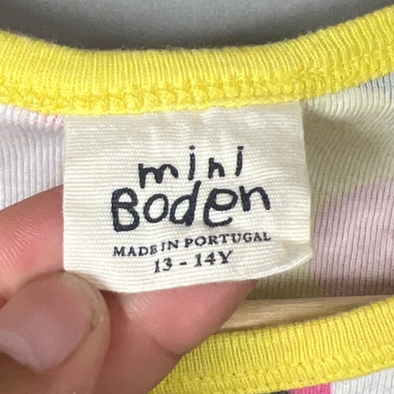 Mini Boden Girls Floral and Striped Long Sleeve Size 13-14Y