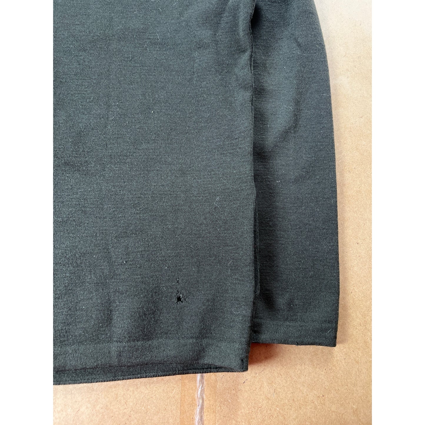 S.N.S. Herning Sweater Size L Olive Pure Wool Knit Full Zip Made in Denmark