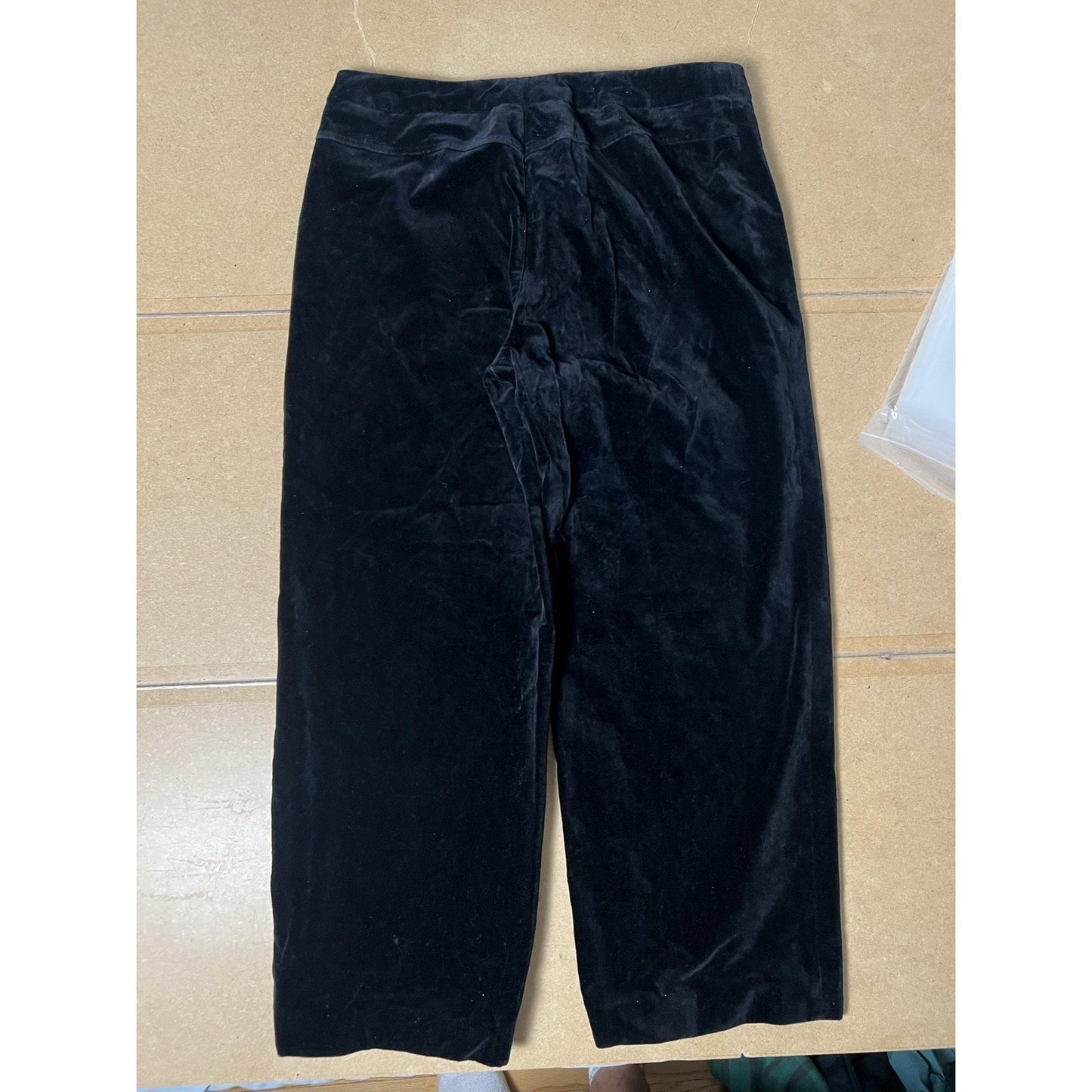LORD & TAYLOR Pants Womens 18W Black Velvet Dress Pants Lined Stretch Zip