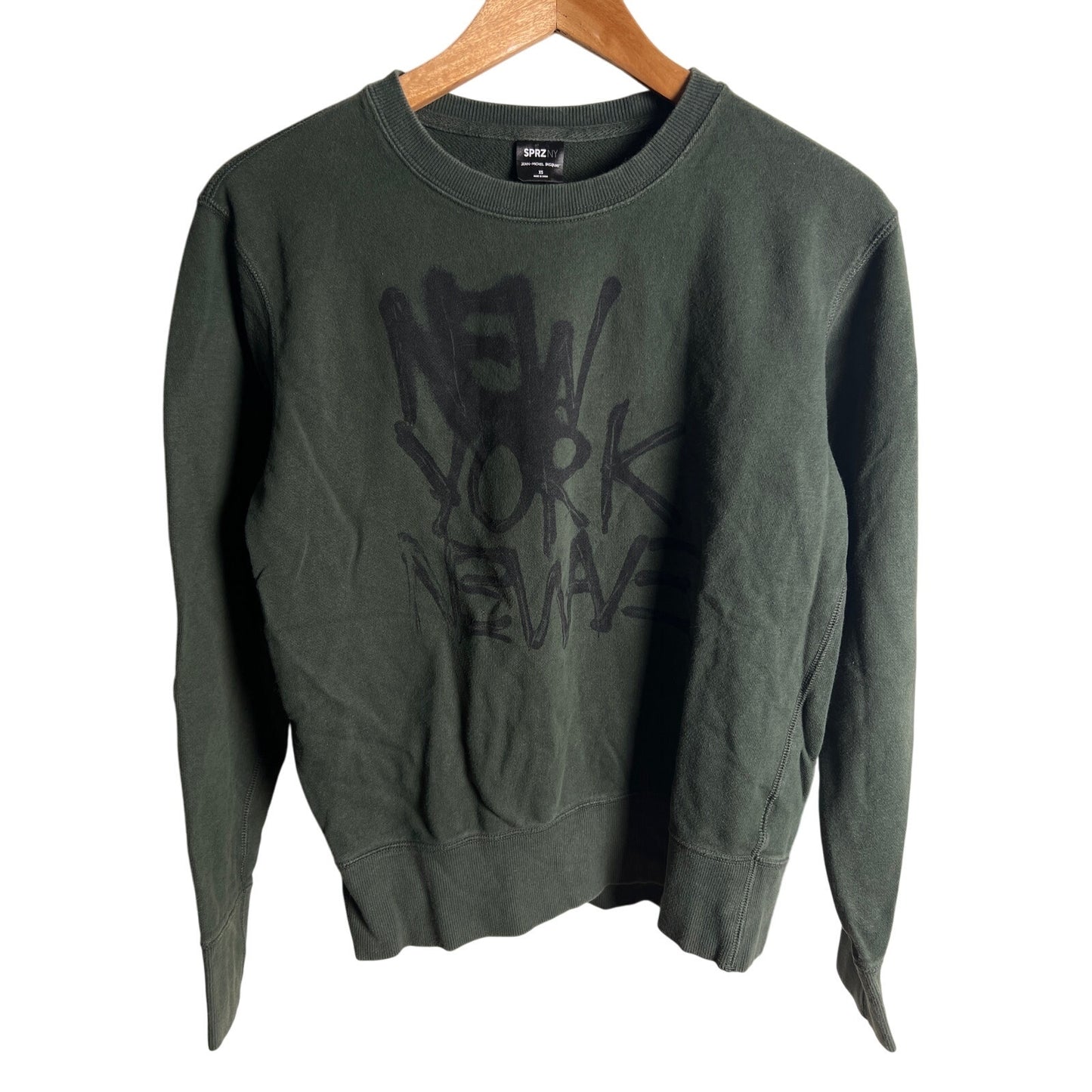 Jean Michel Basquait New York Sweatshirt Big Logo Mens S