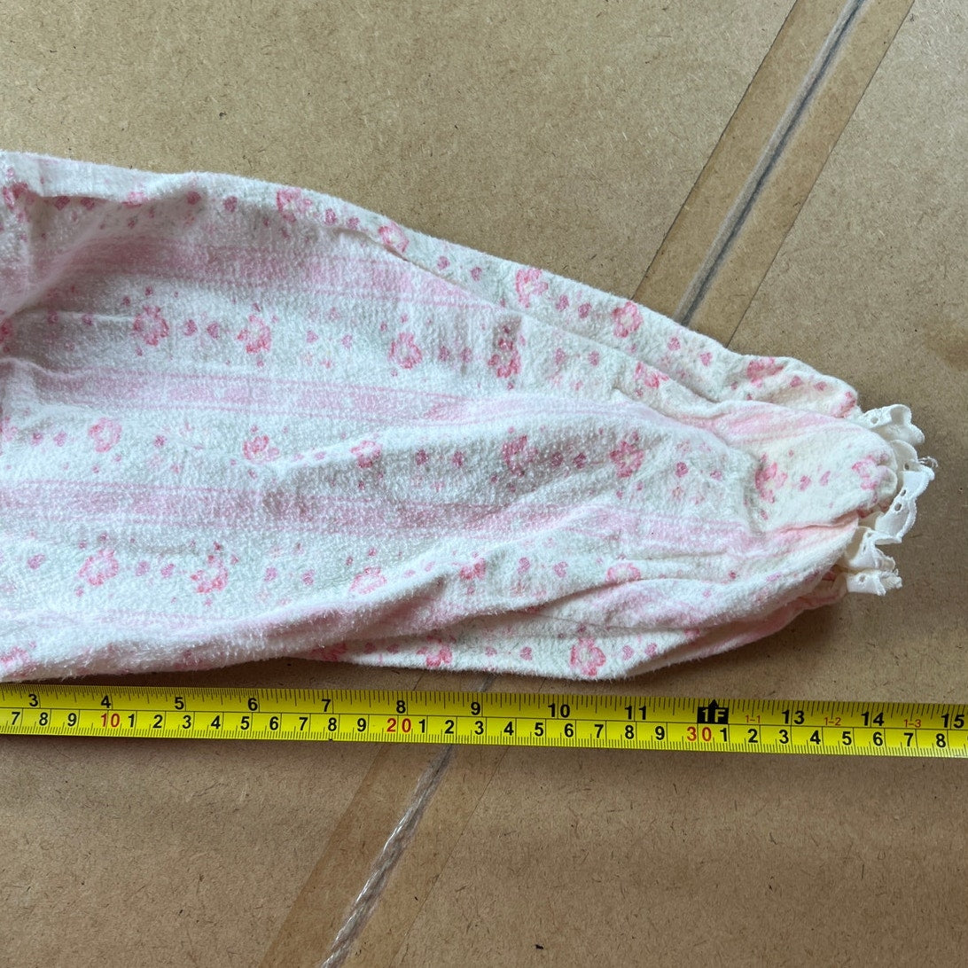 LANZ SALZBURG PINK Rosebuds Cotton Gown Blend Lounge Pajama Medium