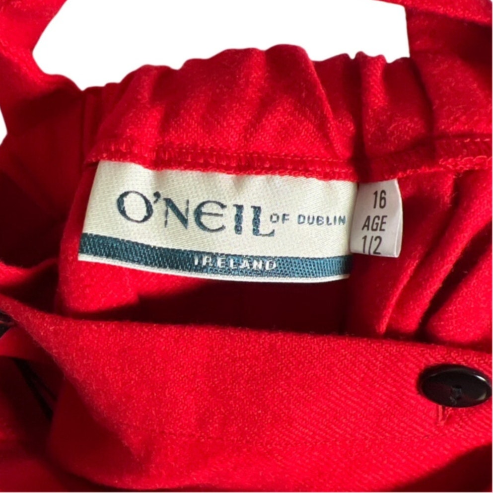 NWT O'NEIL Of Dublin Red Kilt Skirt Suspenders Size 16 Age 1/2