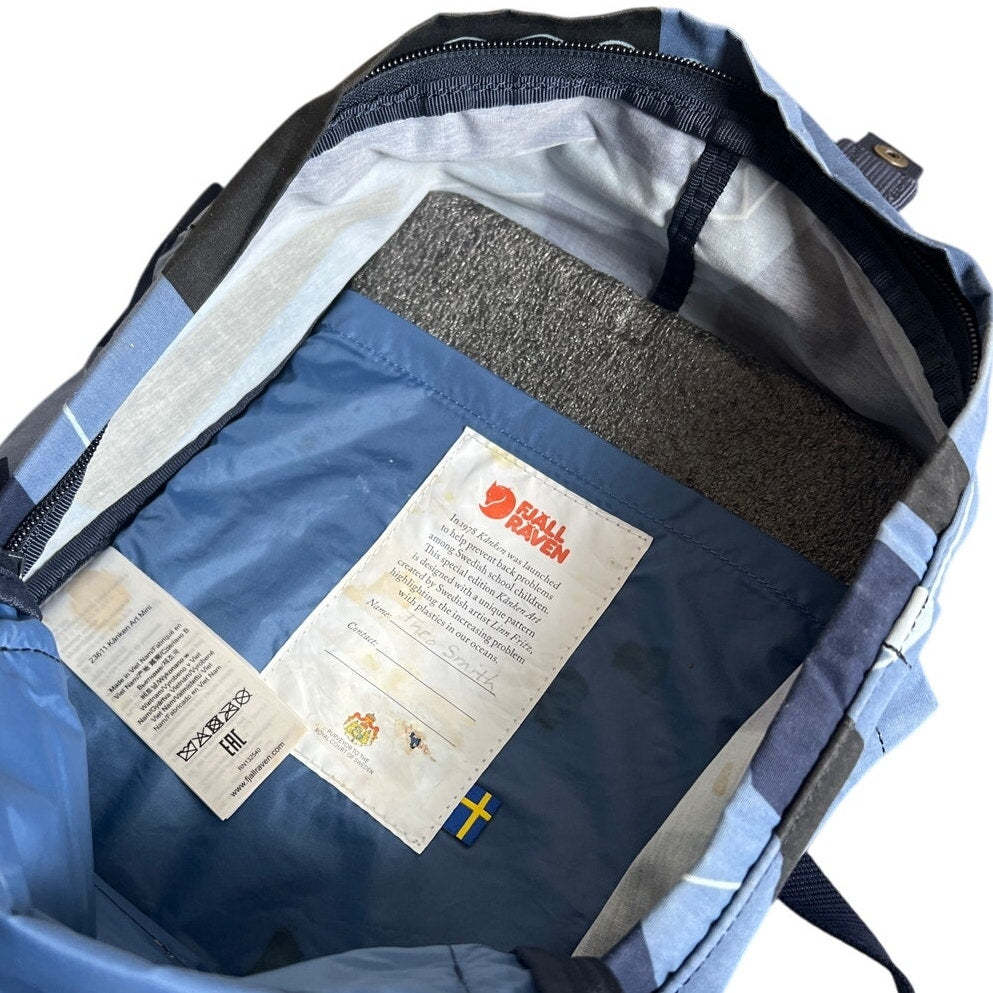 Fjall Raven Kanken Art Mini Bag Backpack Blue Object Print