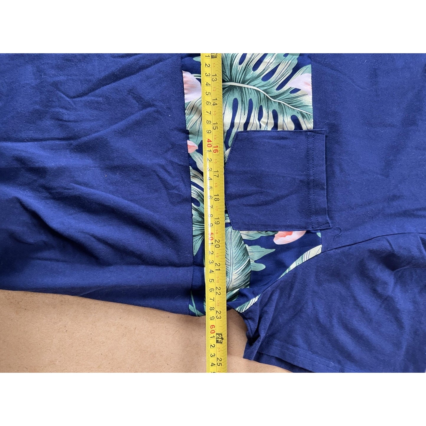 PatPat Shirt Womens 2XL Blue Colorblock Pocket Short Sleeve Casual Basic