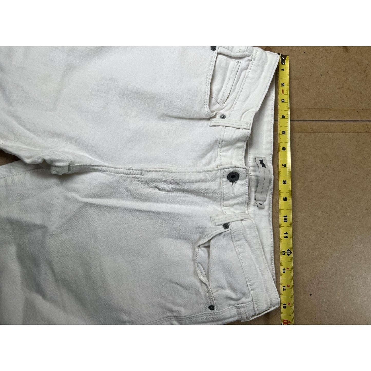Levi's Pants Womens 8 White Denim Ankle Slim Stretch Pockets Zip Flat Front