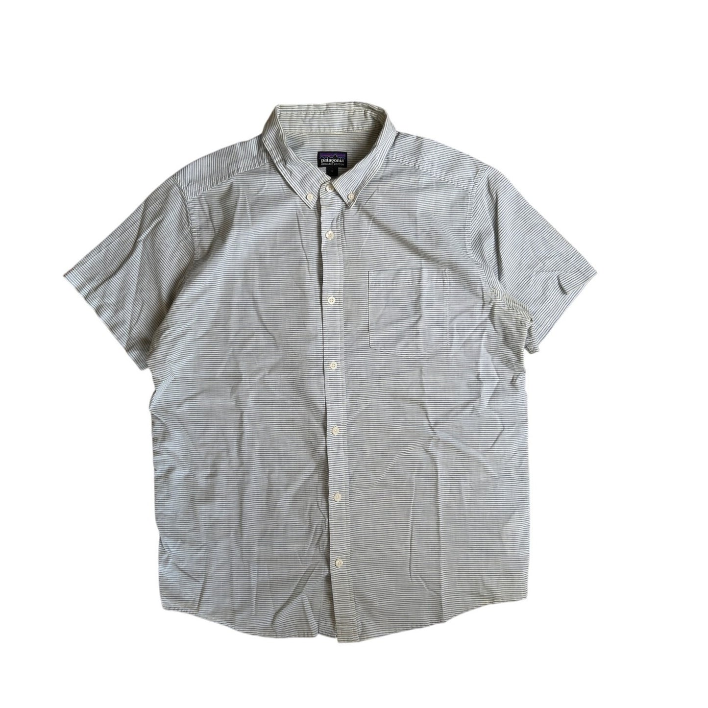 Patagonia Striped Button-Down Shirt Men's L Organic Cotton