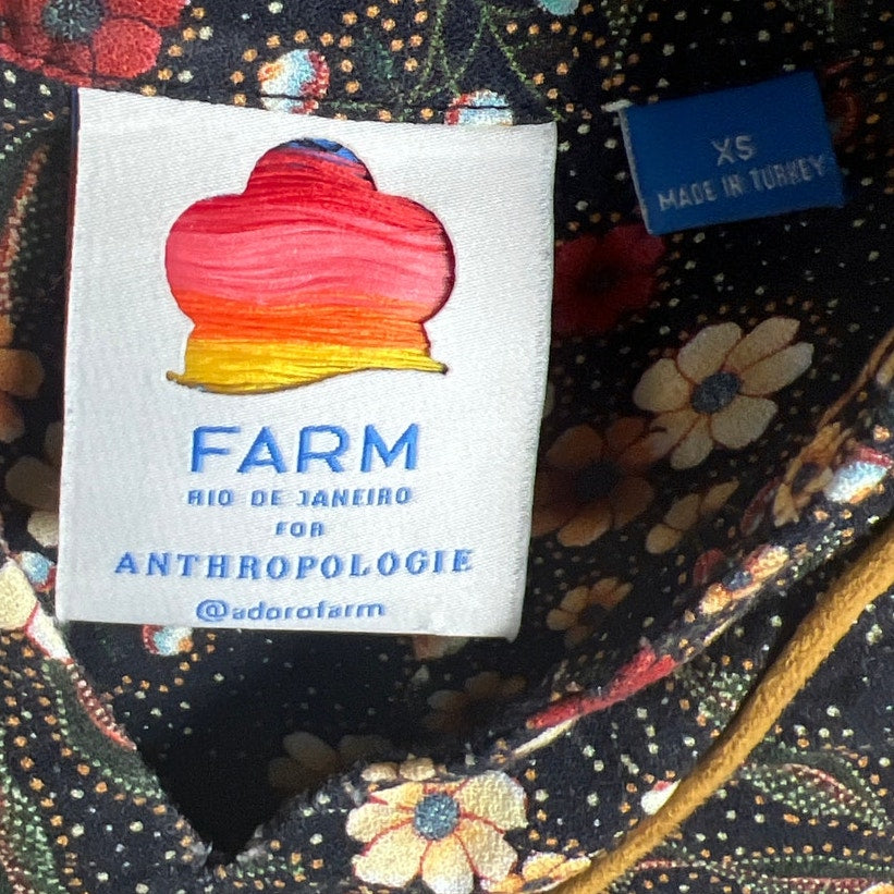 Farm Rio De janeiro For Antrhopologie XS Floral Long Sleeve Blouse Sayen