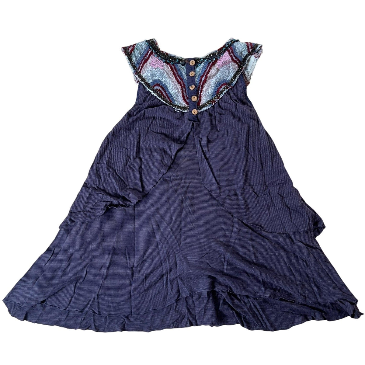 Free People Tank Womens S Purple Embellished Beaded Boho Jersey Summer