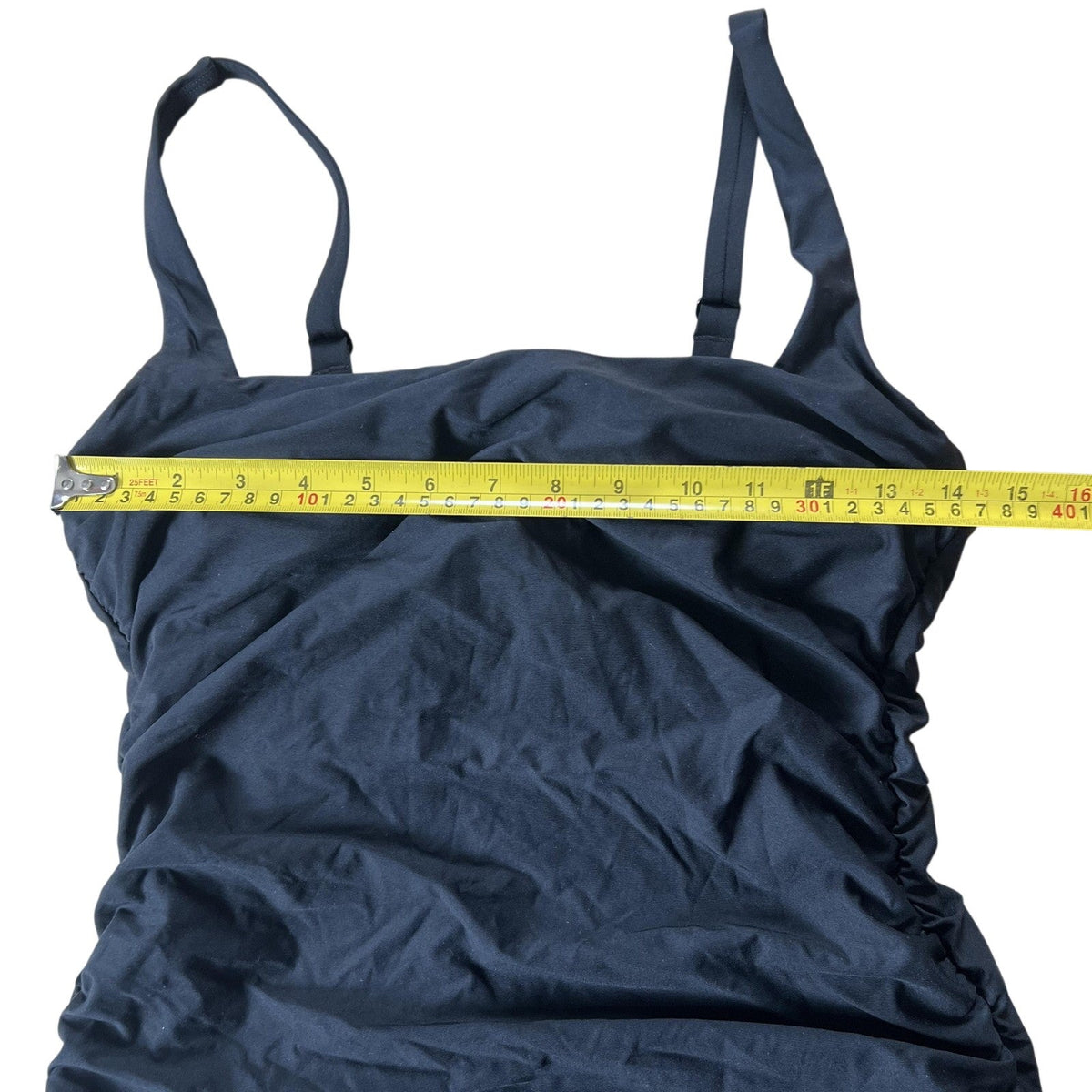 Athleta Tankini Womens 36B/C Black Adjustable Strap Built-In Bra Lined
