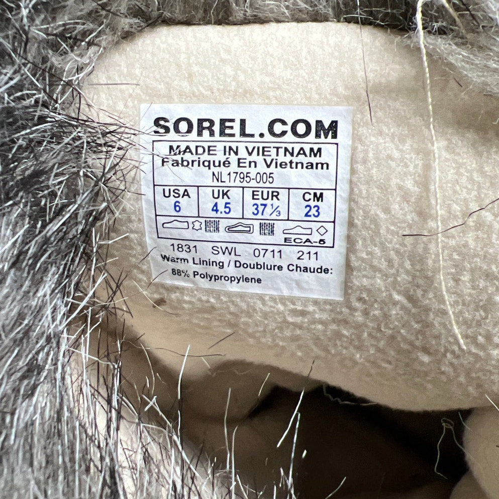 Sorel Womens Size 6 Tofino Gray Lace Up Waterproof Winter Snow Boots