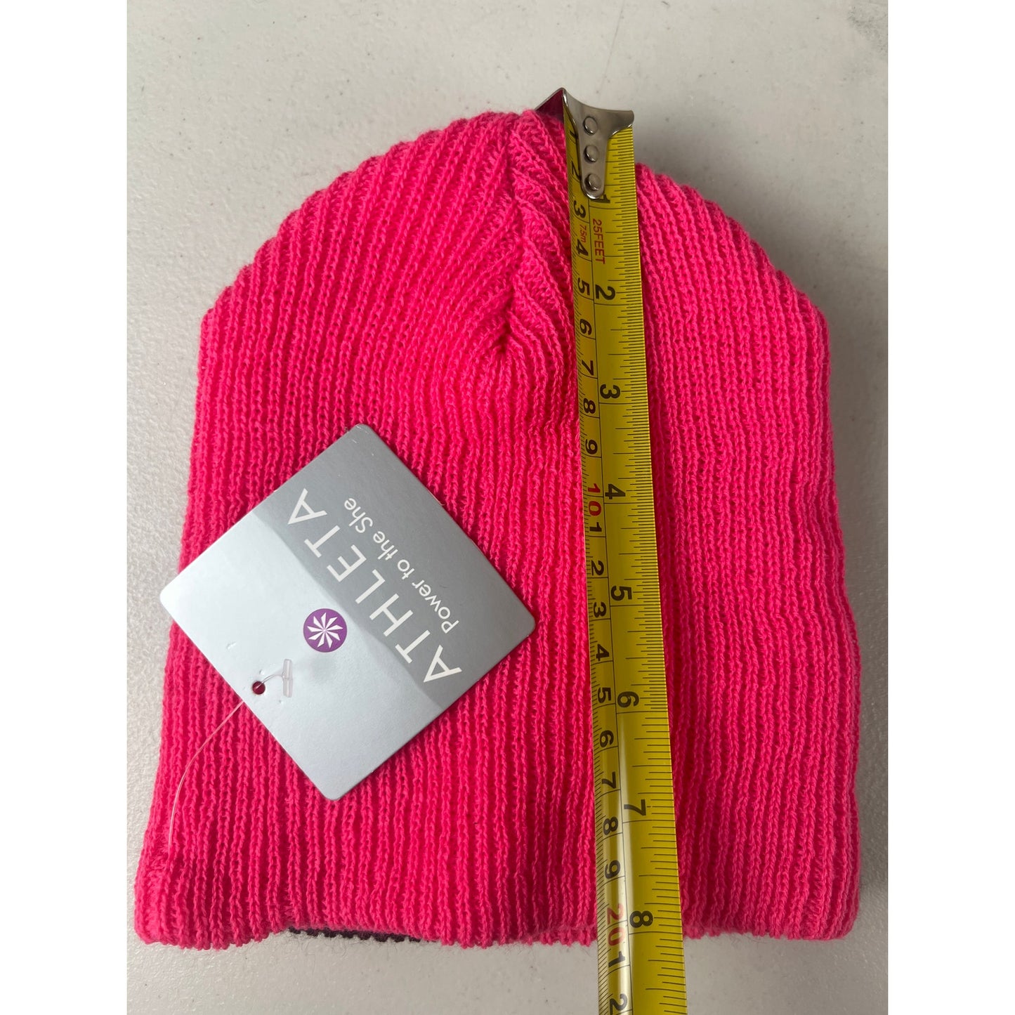Athleta Onesize Acrylic Pink & Black NWT Double Beanies