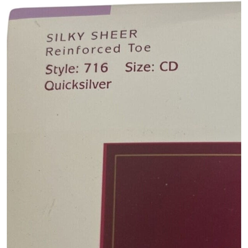 NEW Hanes Silk Reflections Silky Sheer 716 Reinforced size CD Quicksilver