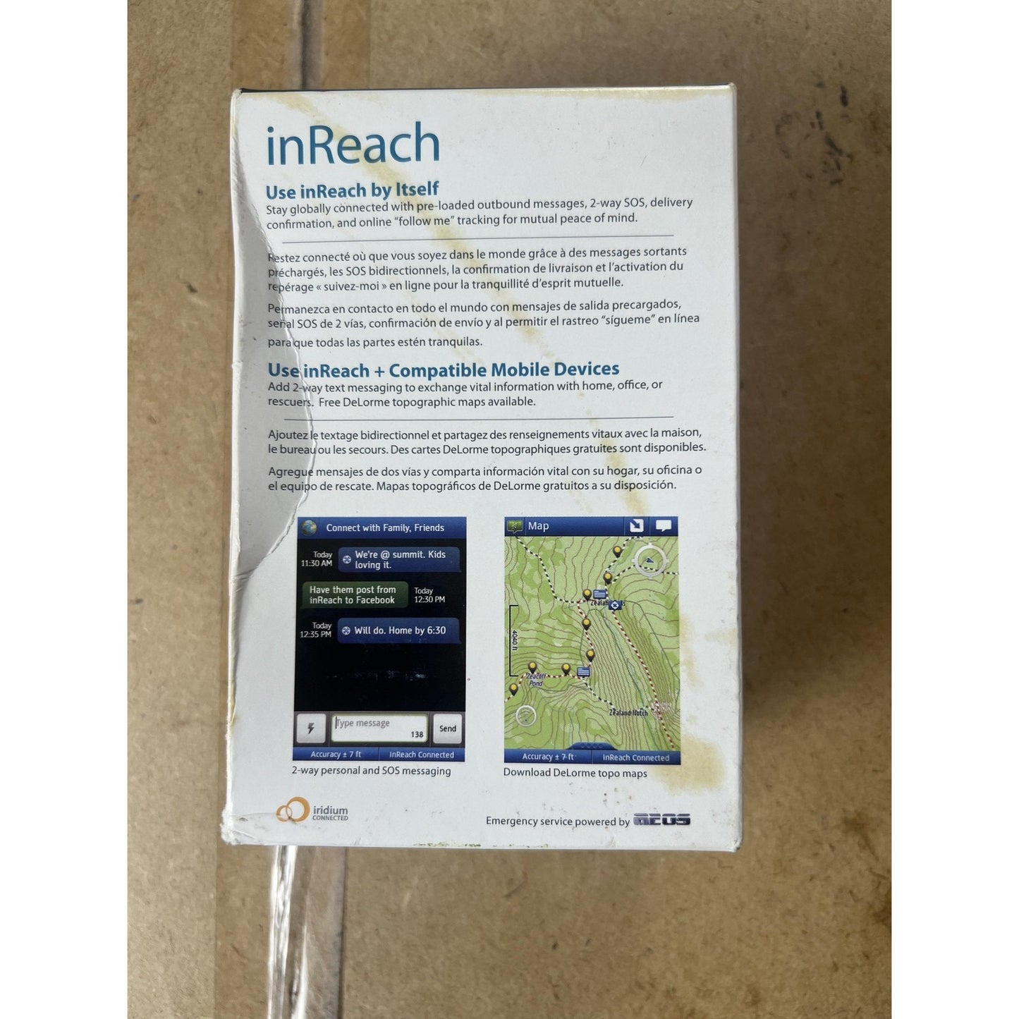 DeLorme InReach 2-Way Satellite Communicator GPS Black Made In United States