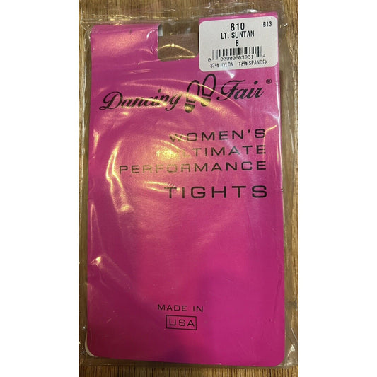 NEW Dancing Fair Women's Ultimate Performance Tights 810 Lt Suntan Size B