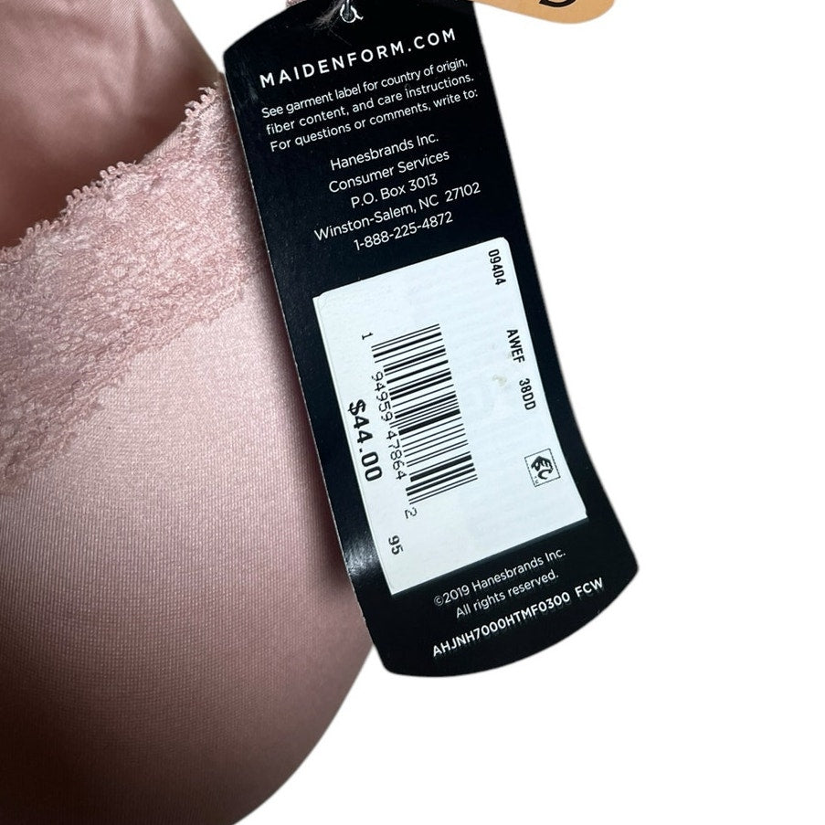 Maidenform T-shirt Bra Smartzone Cup 38DD Pink Bra NWT