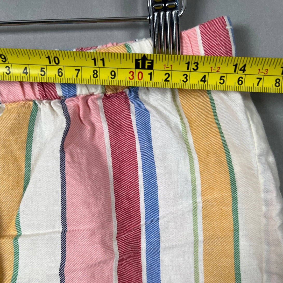 Madewell Striped Smoke Waist Pull On 100% Cotton Women Shorts Size XS