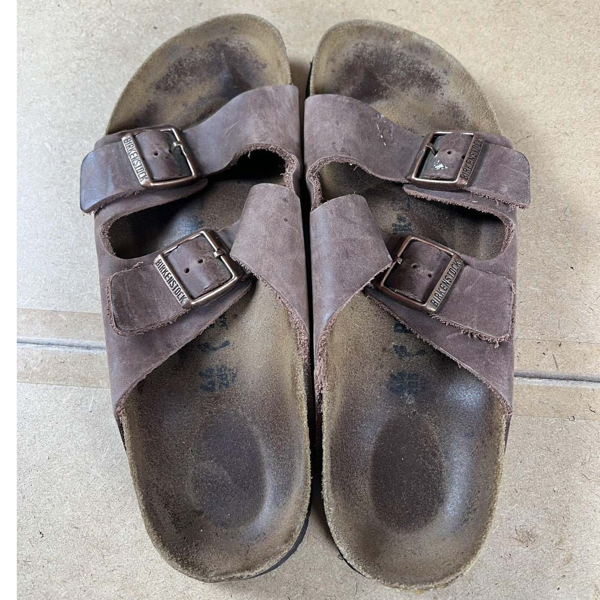 Birkenstock Shoes Mens Size 13 Brown Arizona Slide Nubuck Suede Germany