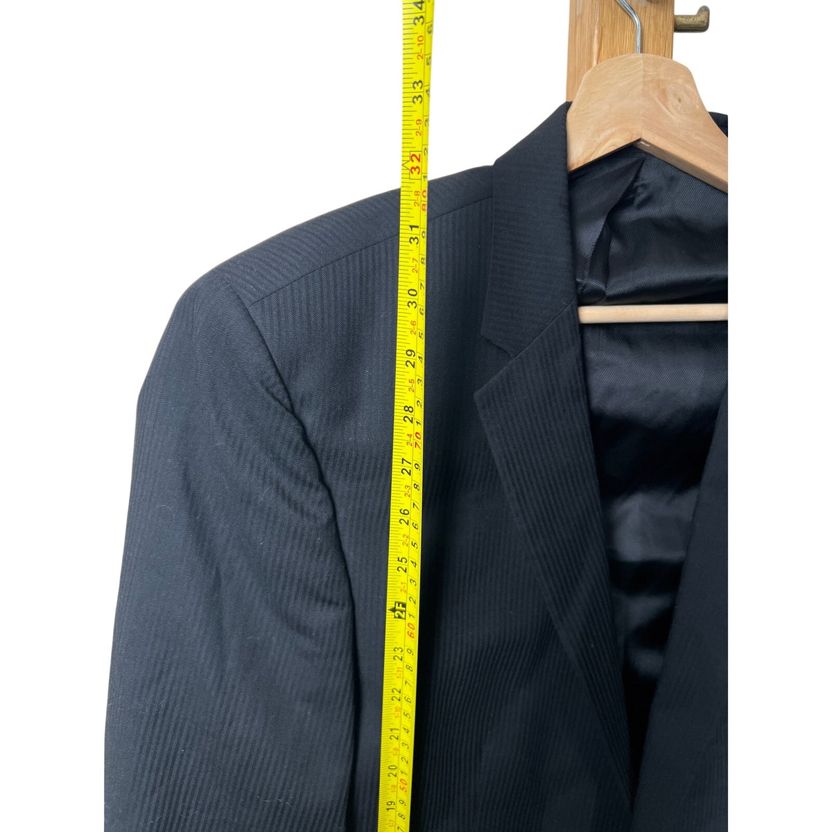 Kenneth Cole NY 40L W34 100% Wool Black Blazer Coat