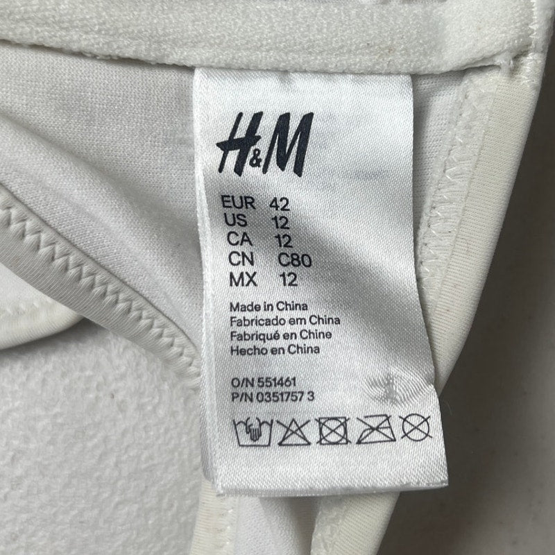 H&M Halterneck White Top Crochet Swim Size 12