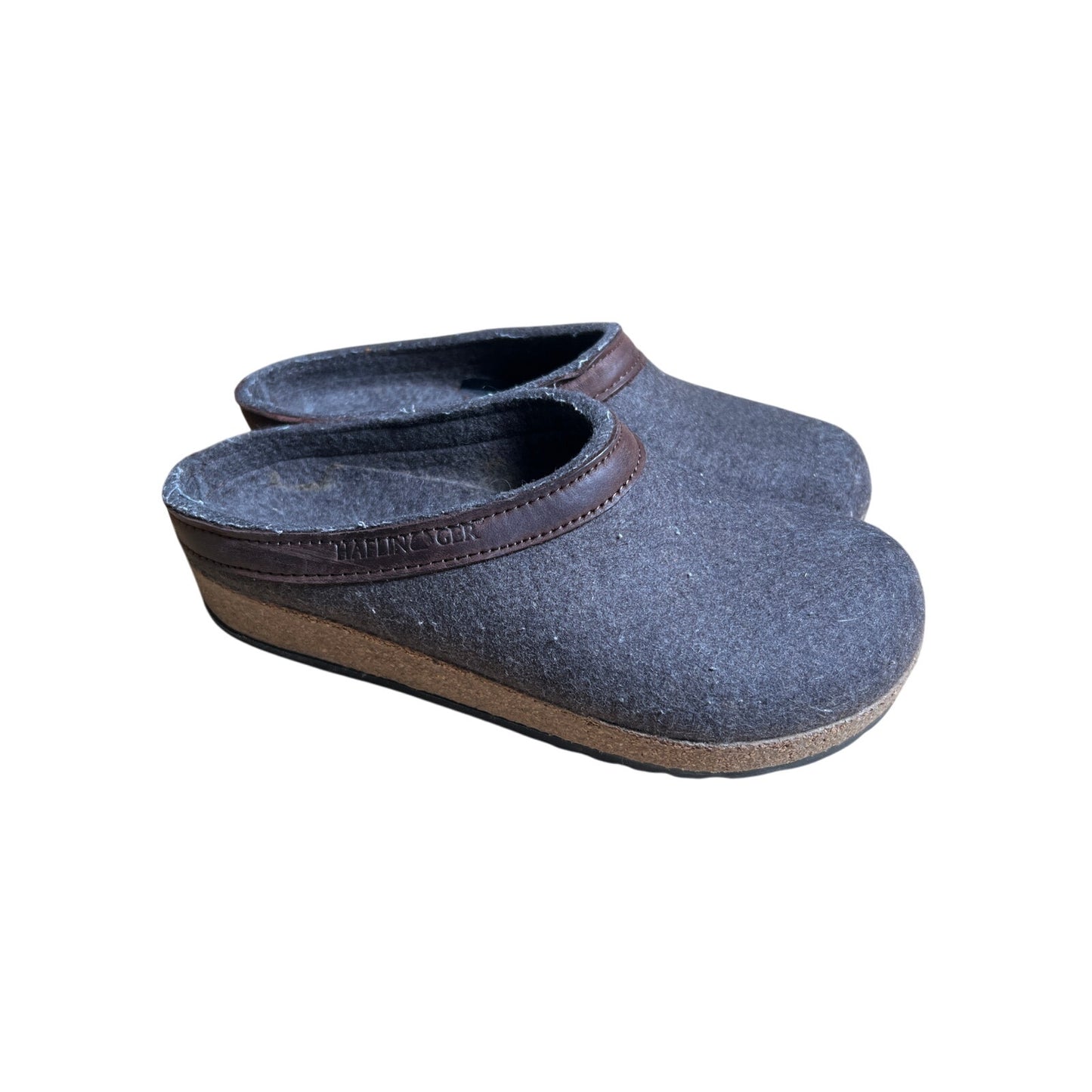 Haflinger Unisex Gray Grizzly Closed Heel Style Wool Clogs Size 38