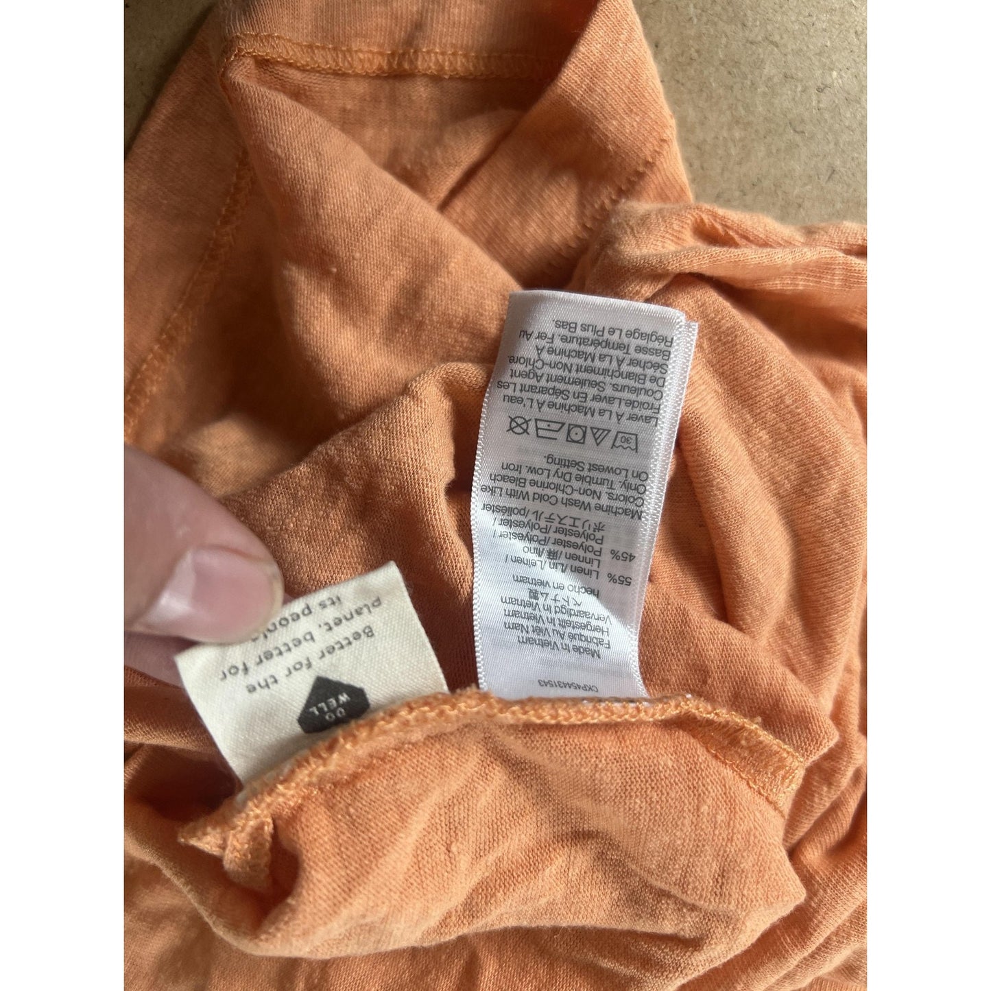 Madewell Tank Womens XL Orange High Neck Linen Viscose Relaxed Slit Basic