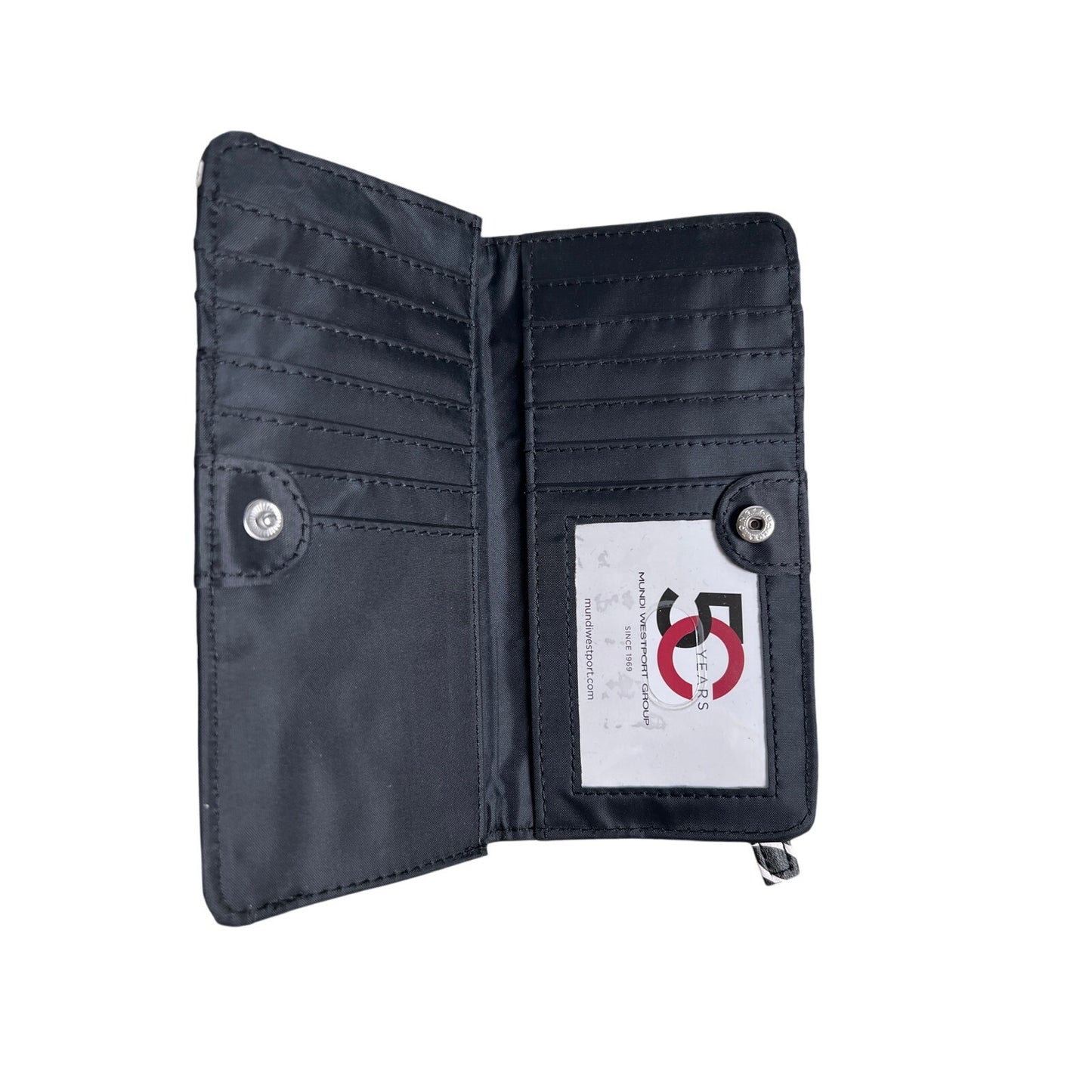 NWT Mundi Black & White Wallet Clutch Credit Card Holder Boxed Classic
