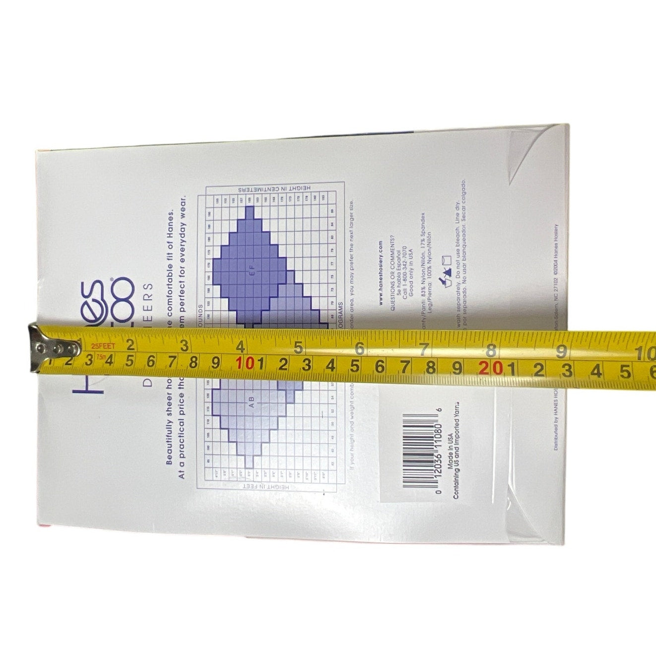 Vintage Hanes Too Size EF Barely There 136 Control Top Pantyhose Sandalfoot