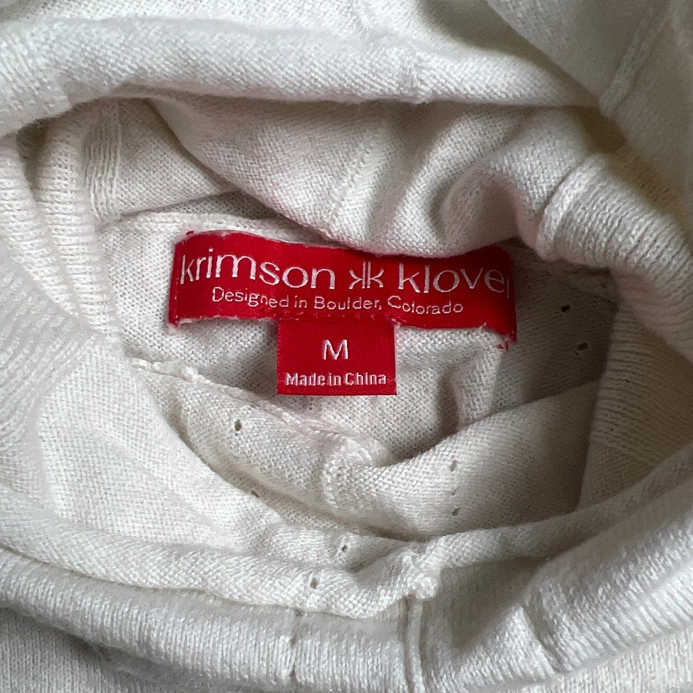Krimson Klover White Knit Turtle Neck Long-Sleeve Women Size M
