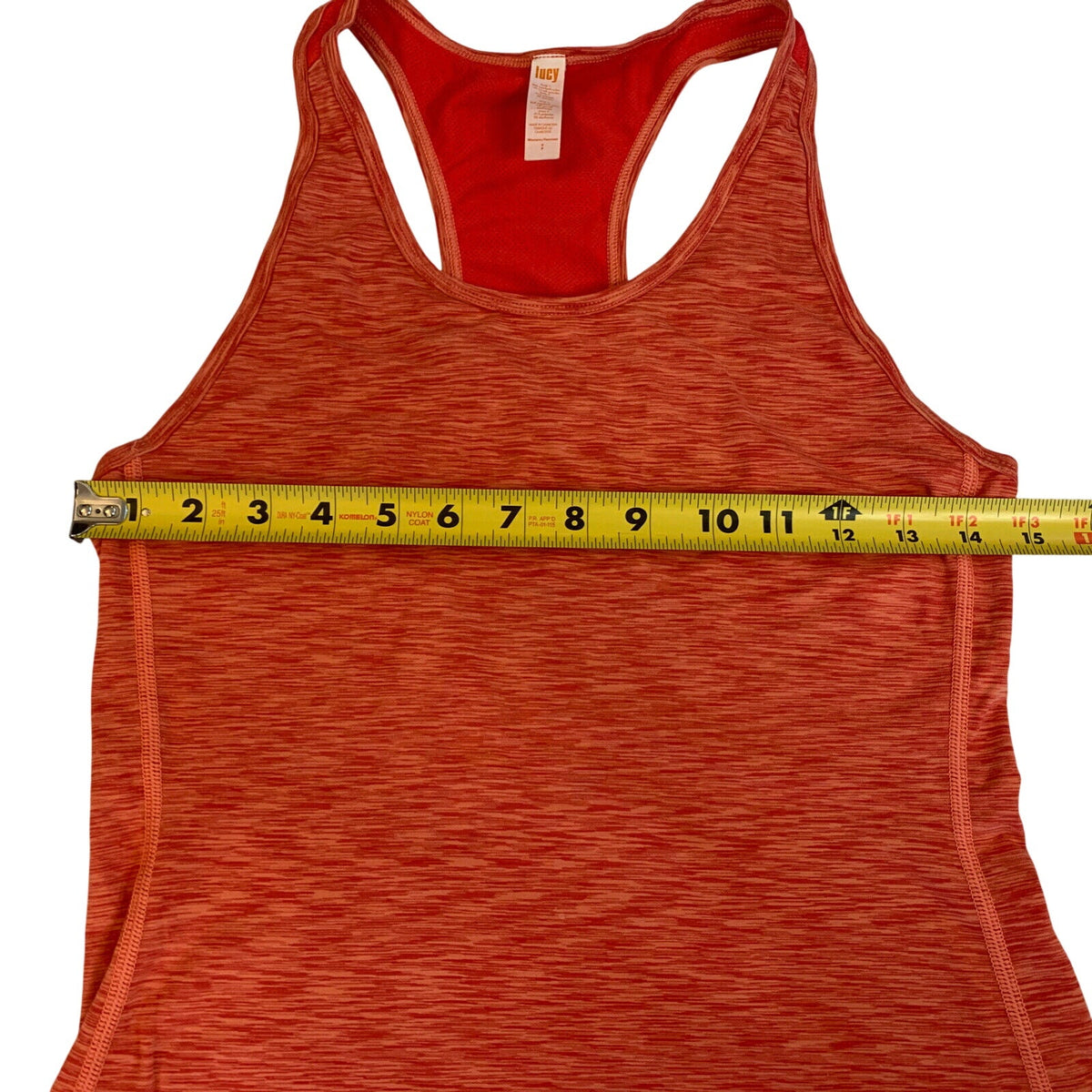 Lucy Tank Top Razor Back Women's Size S Orange And White - EUC