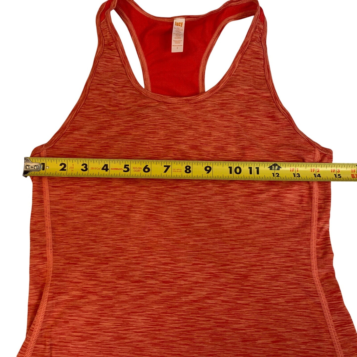 Lucy Tank Top Razor Back Women's Size S Orange And White - EUC
