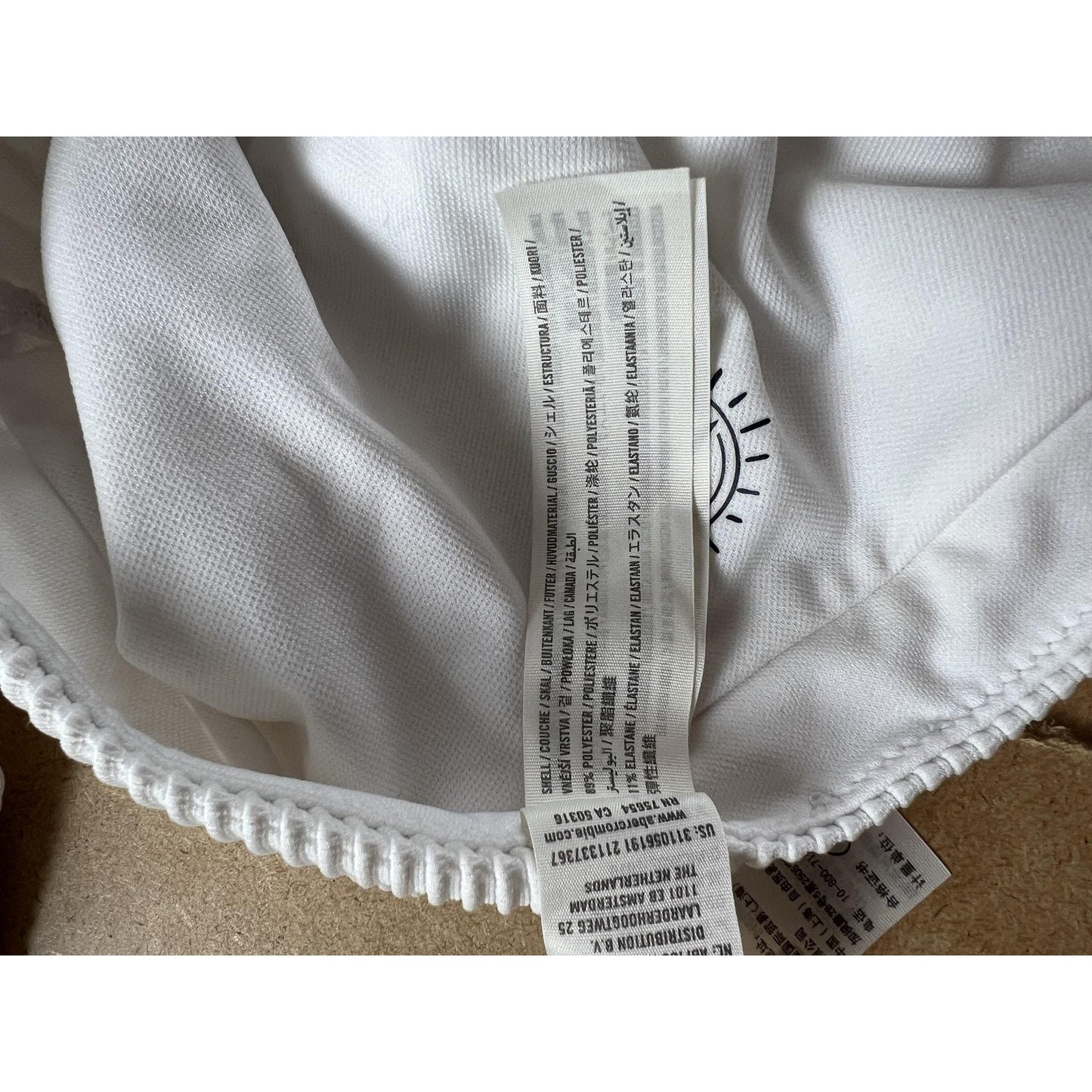 Hollister Bikini Swimsuit Womens Small White Ribbed Bralette Top Bottom Set