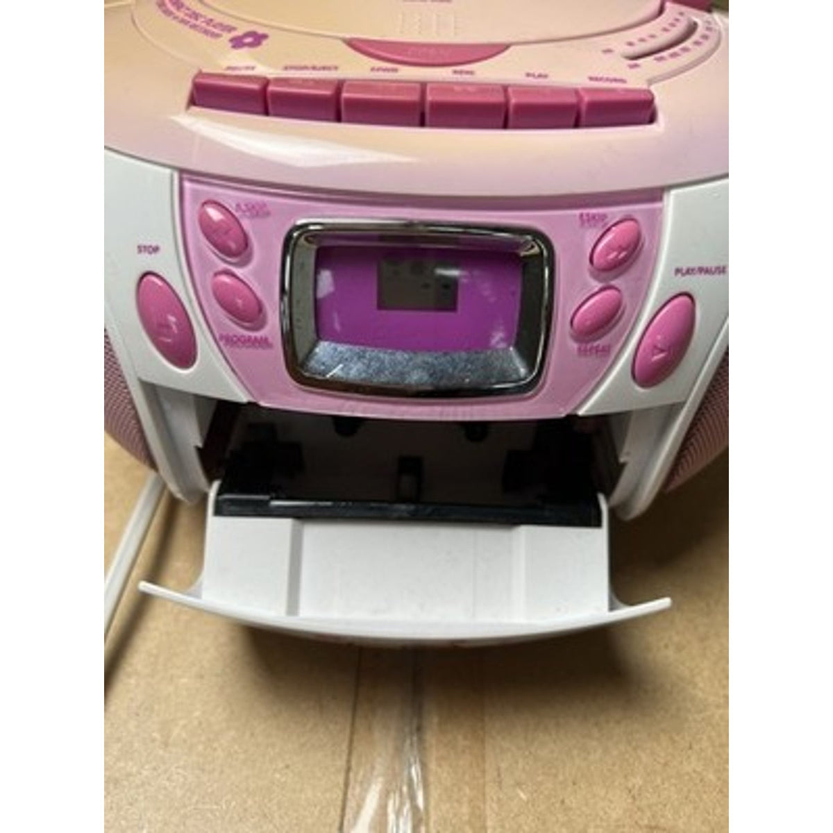 Hello Kitty Pink CD Cassette Boombox Radio Portable Player Recorder AM/FM W Cord