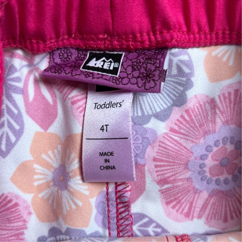 REI Pink Floral Girl Shorts Size 4T