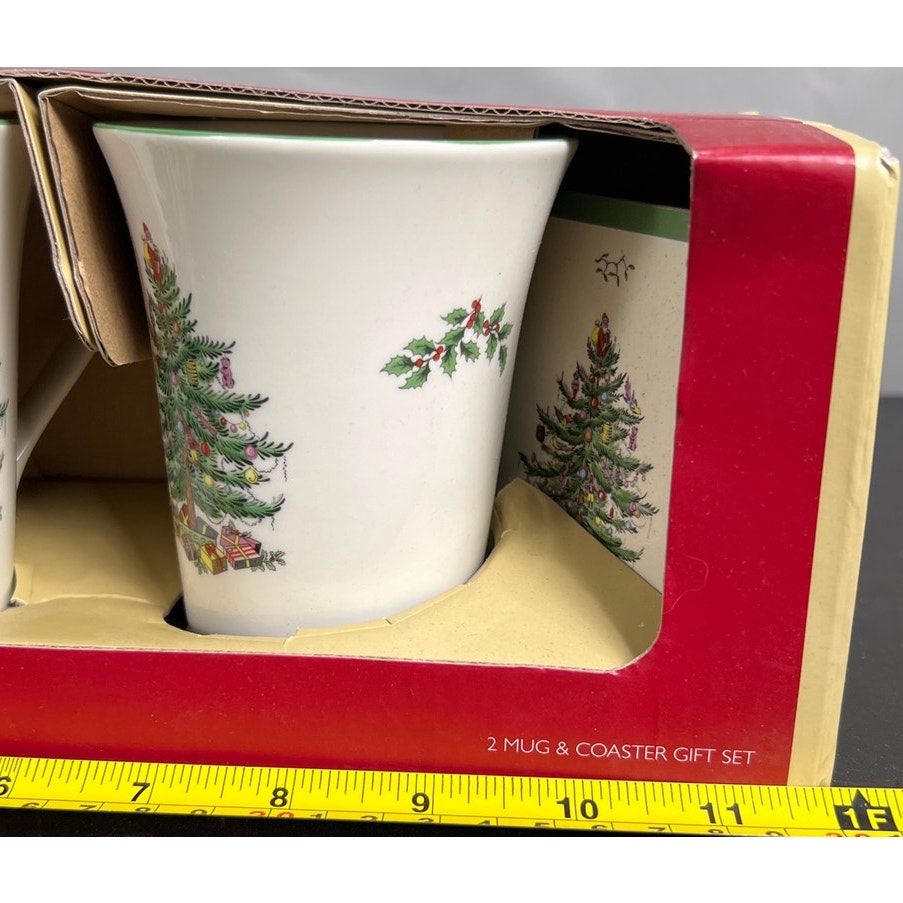 Spode Pimpernel A Christmas Tree Mug & Coaster Set NEW
