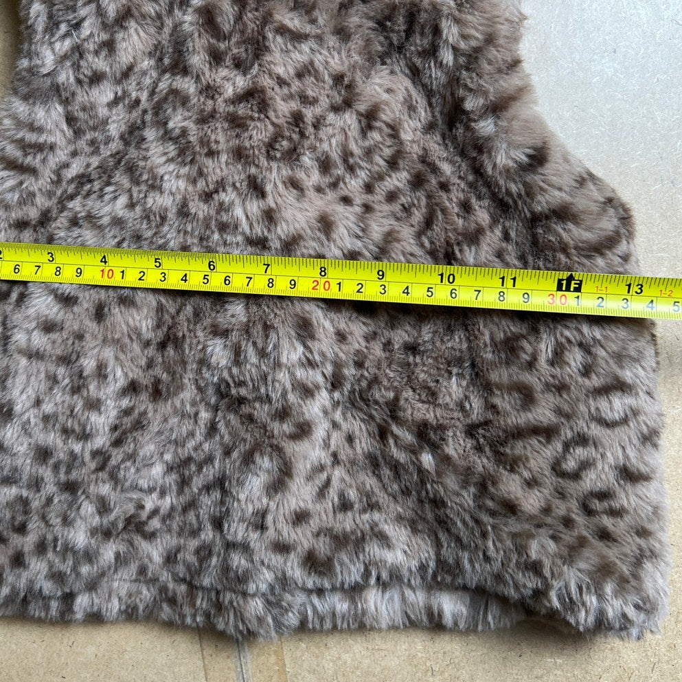 Mini Boden Girl Cheetah Print Fur Vest Size 3-4Y