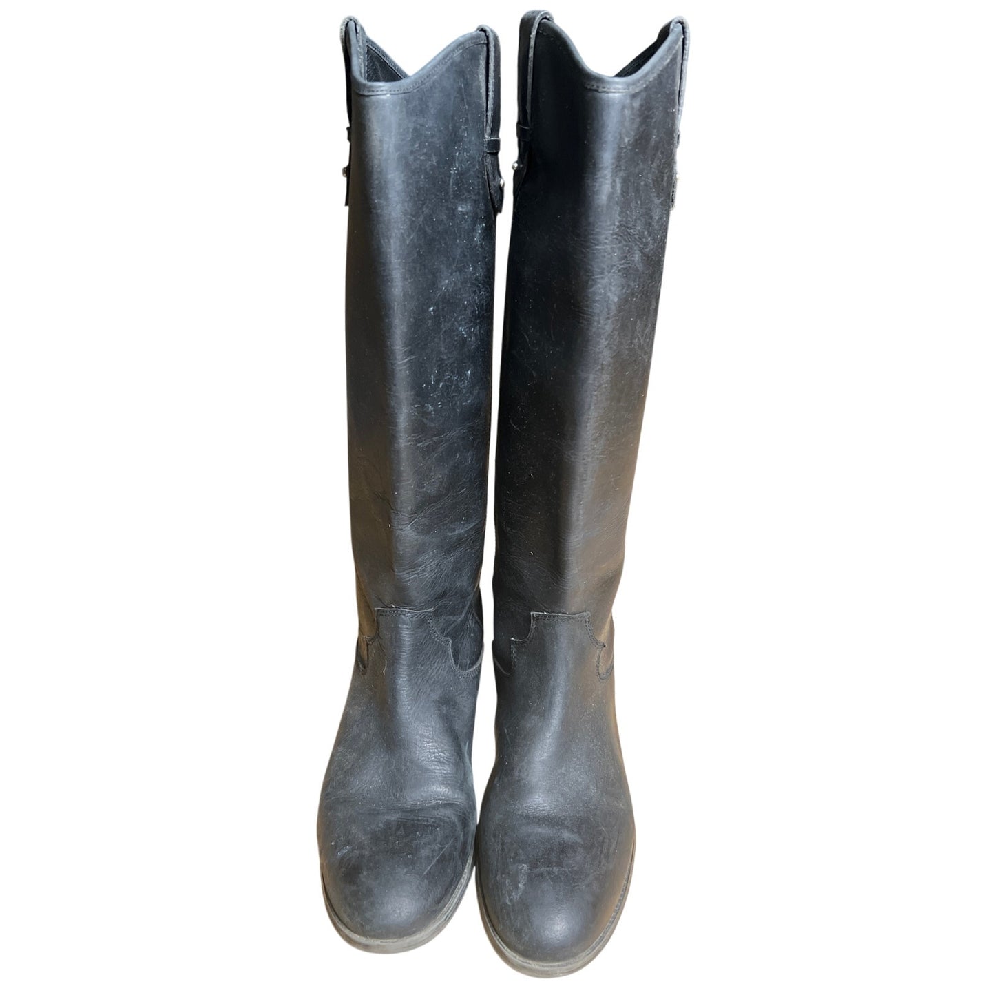 Frye & Co Tall Black Leather Pull On Equestrian Riding Boot Size 8