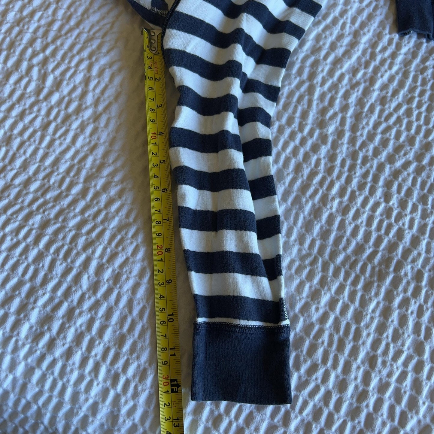 Hanna Andersson Jacket Unisex 3T Blue Striped Full Zip Jersey Organic Cotton
