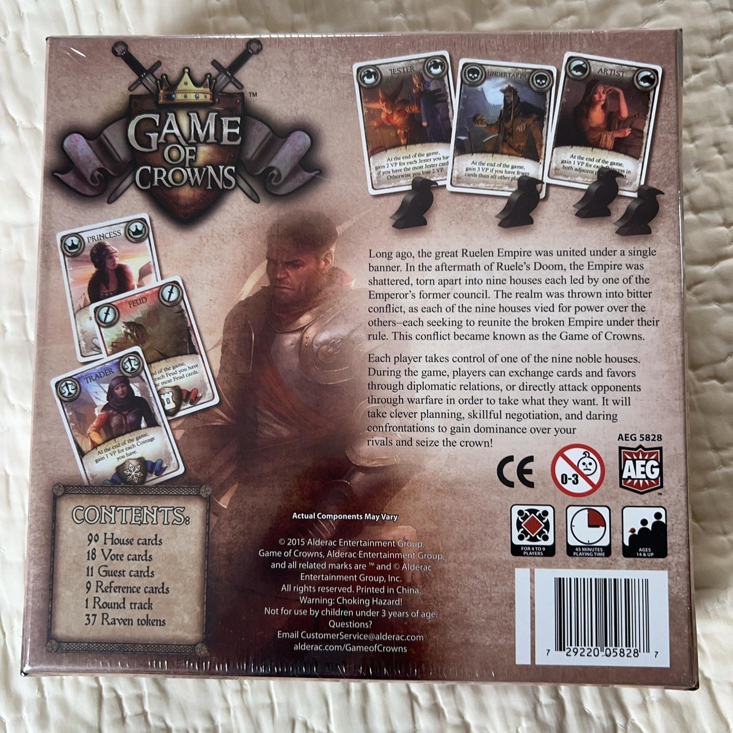 Alderac Entertainment Group Game Of Crowns Board Game 4-9 Players New Sealed