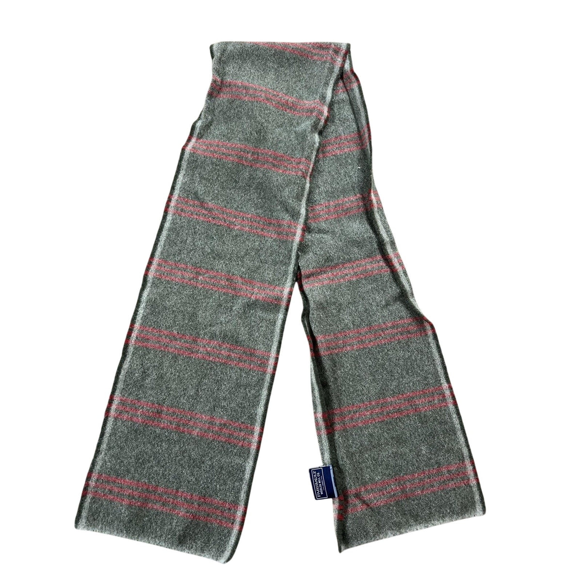 Faribault Woolen Mill Co. Scarf Mens One Size Gray Wool Striped Made USA Winter