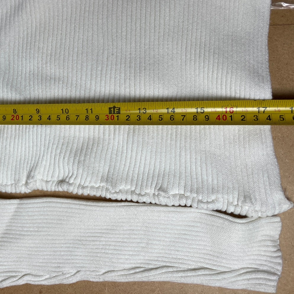 White Pleated Turtle Neck Long Sleeve Size Small