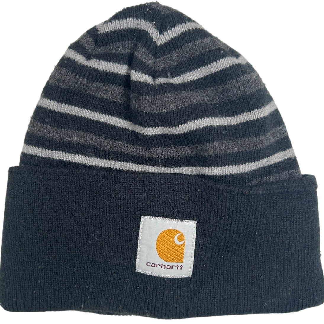 Carhartt Striped Gray Beanie One Size Fits Most Double Layer