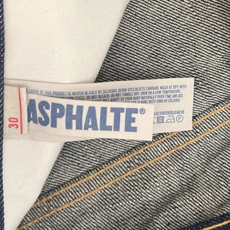 Asphalte Size 30 Men Denim Jeans Raw Selvedge Made In Italy